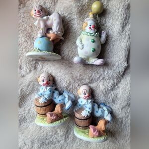Vintage Geo Z. Lefton 1987 Circus Clown Party Balloon Funny Figurine set of 4!
